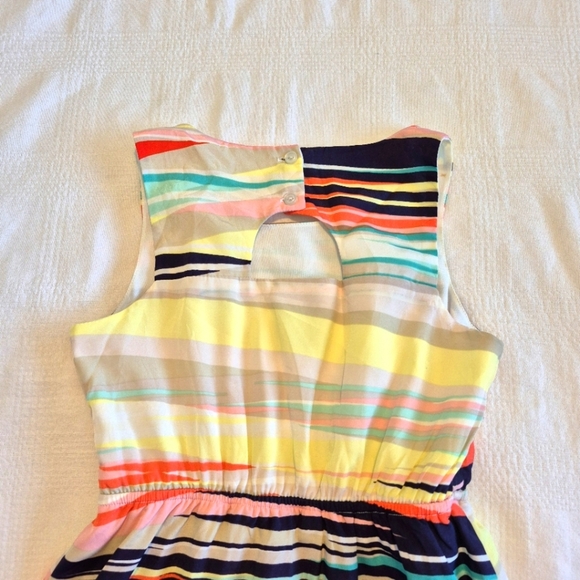 Paper Doll girls size 7 hi low sleeveless dress, bright stripes, lined, VGUC - Picture 4 of 6